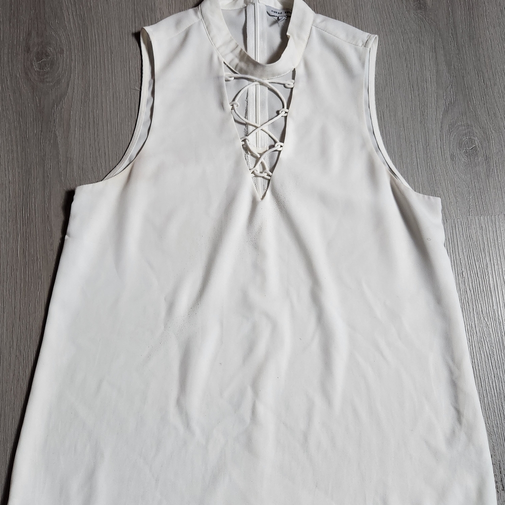 Boho Chic Naked Cream Sleeveless Blouse